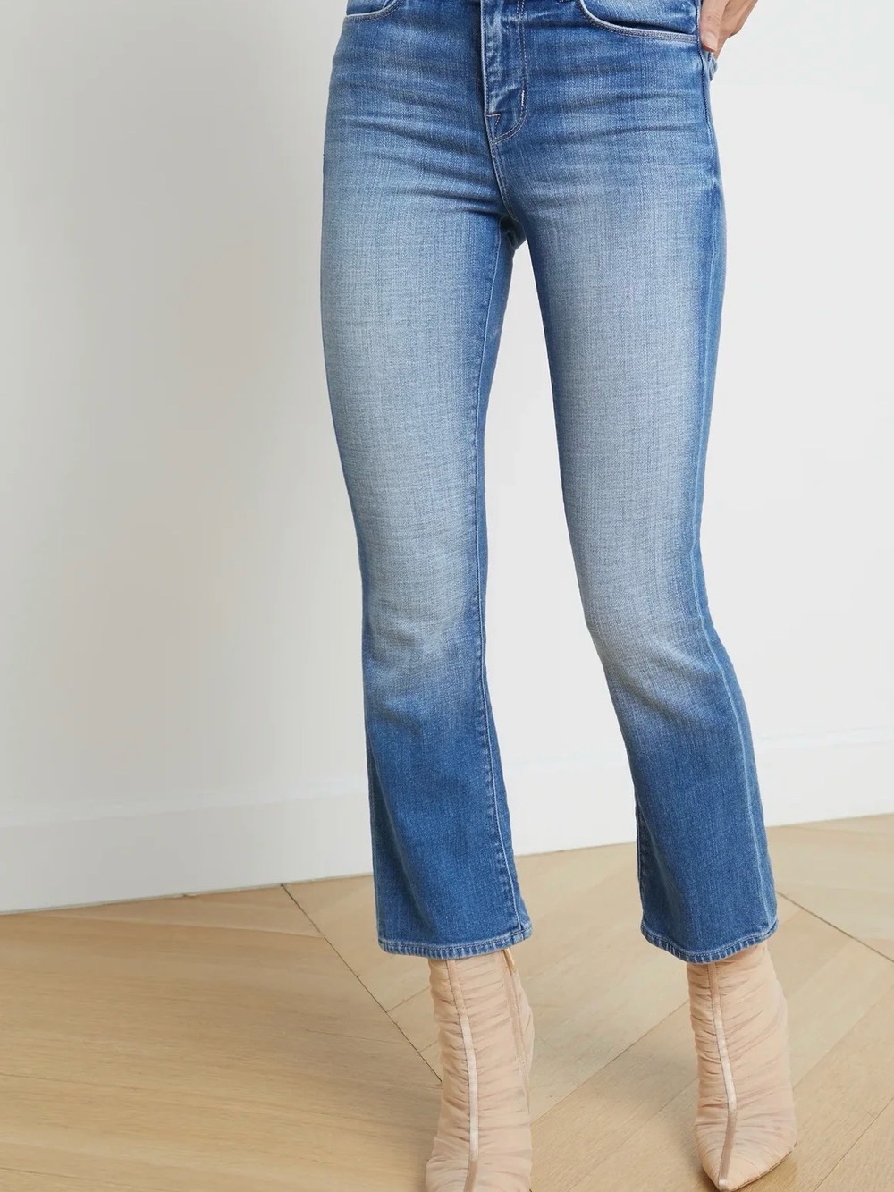 L'Agence TATI High Rise Crop Micro Cut Jeans Denim Hayward NWT Size 28